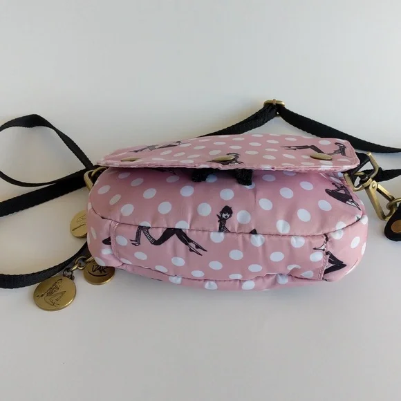IZAK Pink Zazie Dots Flap Crossbody Bag, Coin Purse and Key Chain - Picture 7 of 15